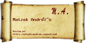 Matzek András névjegykártya