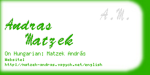 andras matzek business card